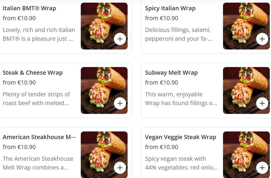 Subway Wraps