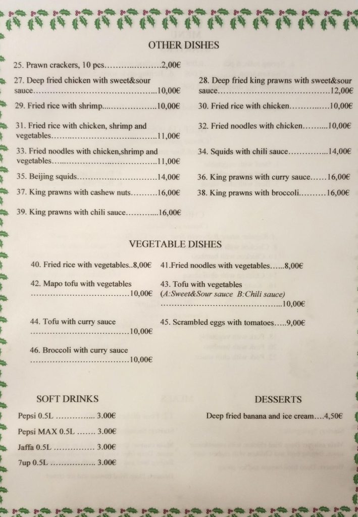 CL Ravintola Menu Tampere