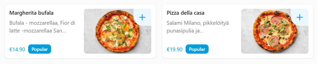 Ravintola Kerho menu pizzat