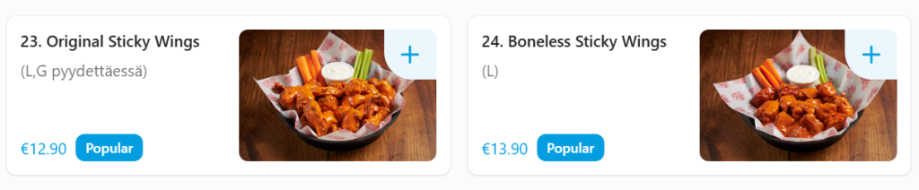 sticky wingers menu off court wings