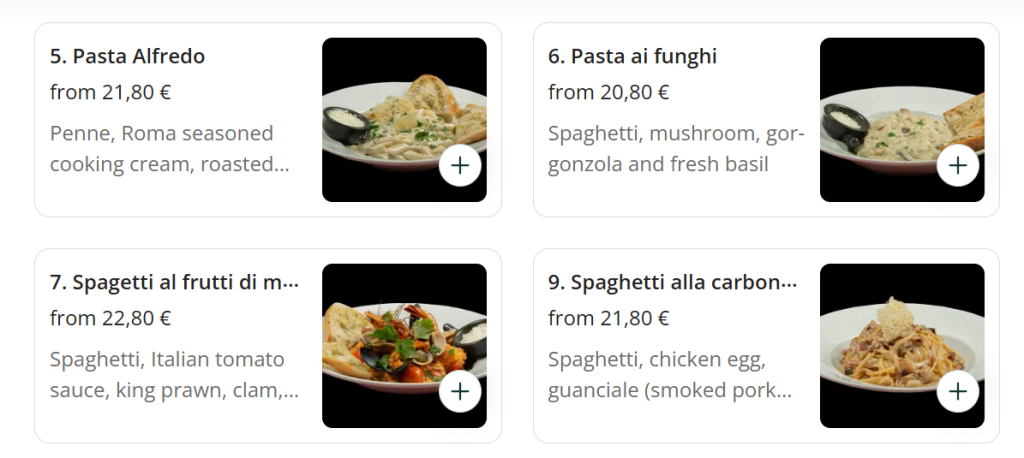 Ristorante Roma pasta