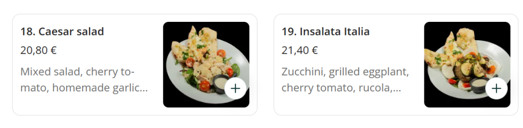 Ristorante Roma salads