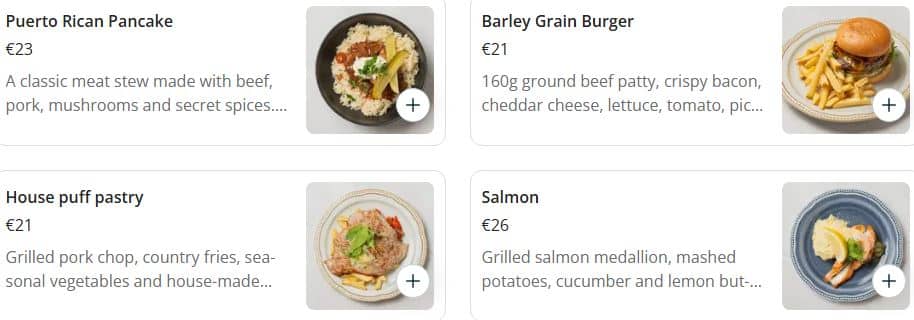 Ravintola Ohranjyvä Menu Prices in english 